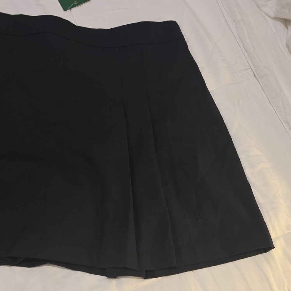 HALARA Black Pleated Skater Mini Skirt for Work - Picture 3 of 3